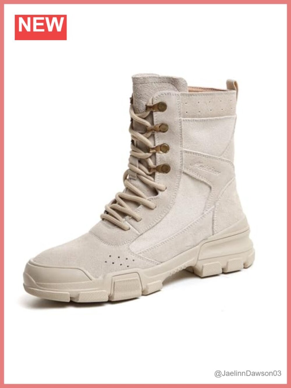 Women's Canvas High-Top Desert Combat Boots Lightweight Platform Lug Sole